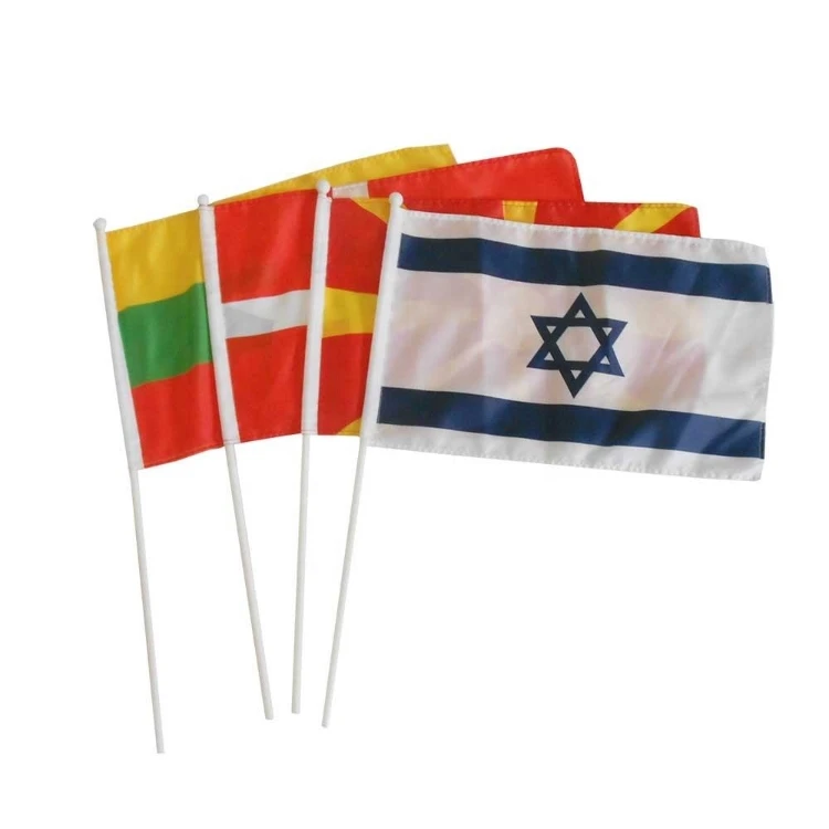 All Country Flag Customized Full Color Printing Celebration Event Festival Party Hand Waving Flag