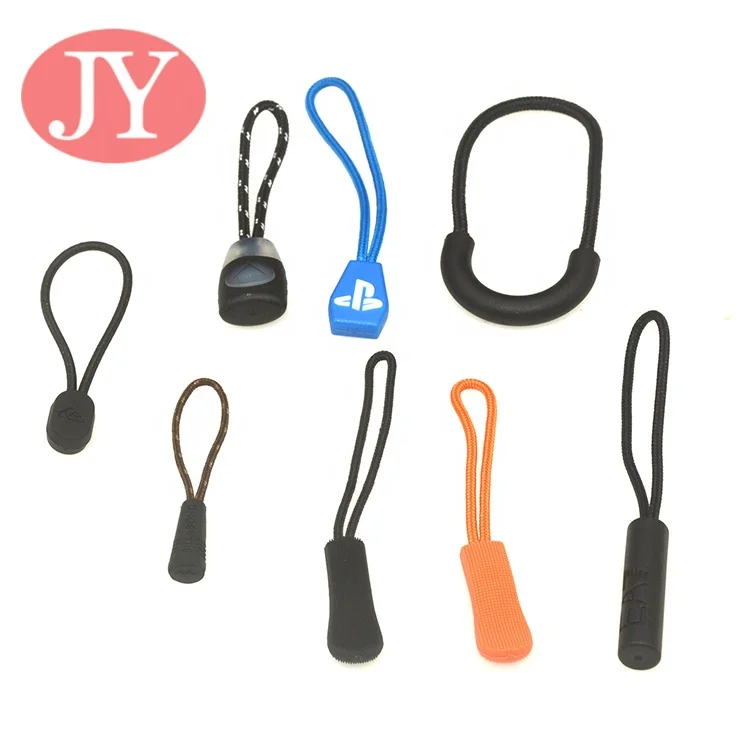 Jiayang ready mold zipper slider Rubber silicon zipper pulls custom zipper pulls