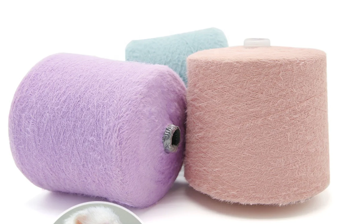 In Stock Multiple Colors Wholesale Recycled 0.5-0.7 Cm 100% Nylon Mink Knitting Yarn For Textile
