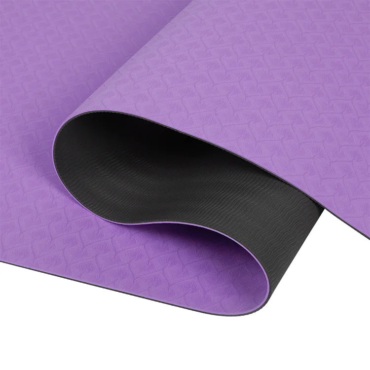 2021 Lulu lemon rubber yoga mat manufacturer customized color purple yellow tpe 6mm foam yoga mat with image