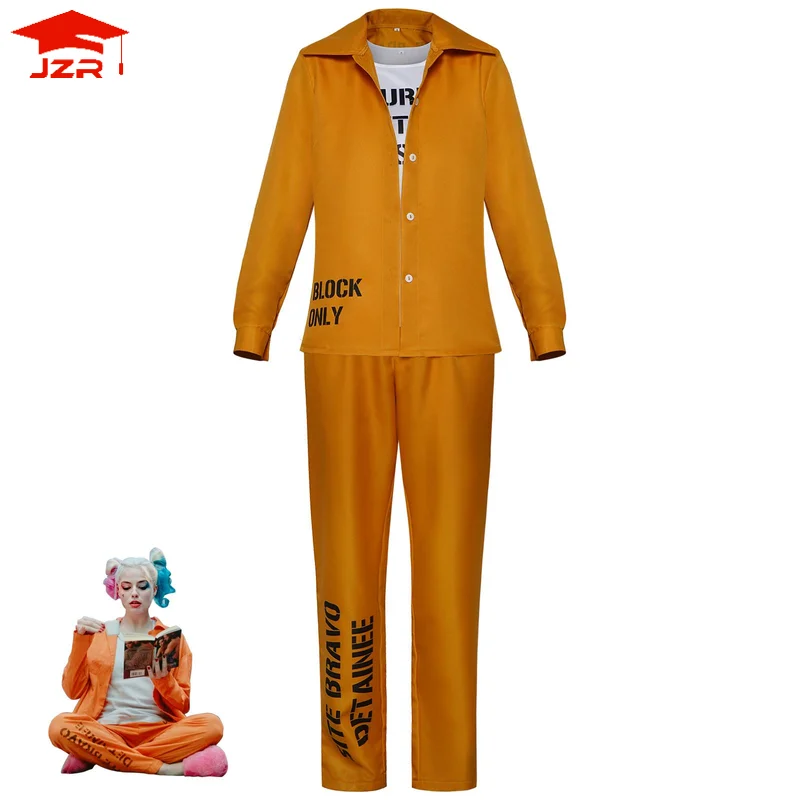 Orange Harley Quinn Inmate Cosplay Jumpsuit Halloween Party Costume Prisoner Uniform for women halloween Party novelties Costume