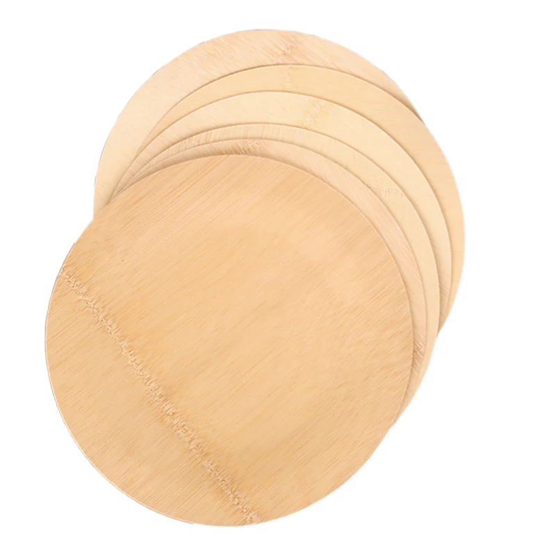 Biodegradable Disposable Tableware 100% Natural Round Bamboo Plates for party and wedding