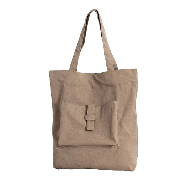 ISO BSCI Factory custom thick canvas tote bag with pocket shopping gift shoulder canvas black tote bag tote bag