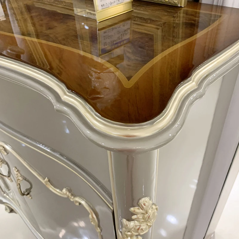 MO LAN European style solid wood carved luxury living room porch partition foyer storage household shoe cabinet