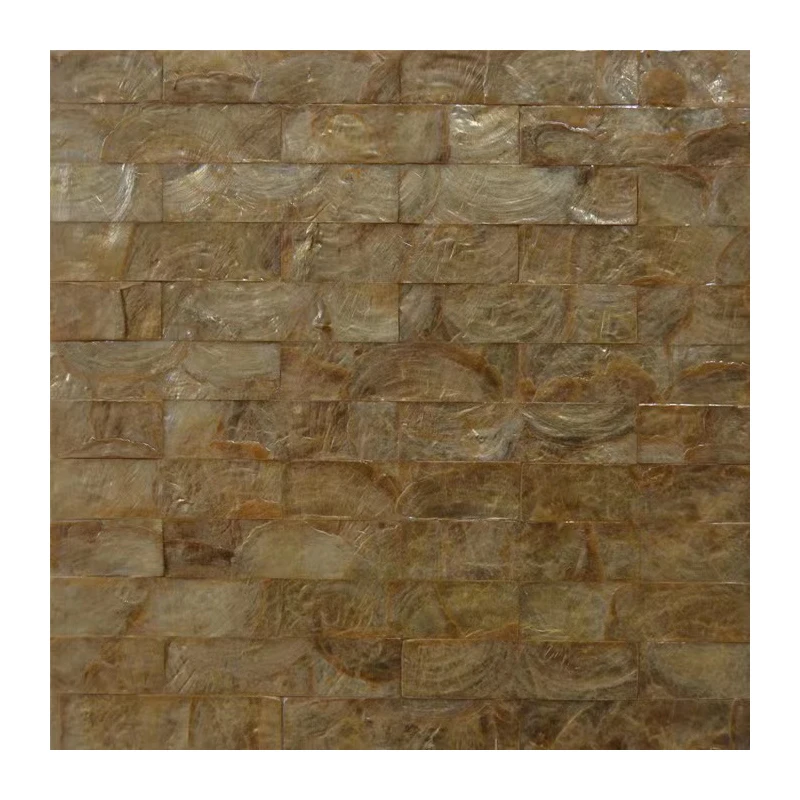 Gold Yellow Mother Of Pearl Sea Shell Mosaic Tile For Kitchen Backsplash