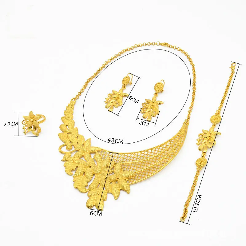 2022 Fashion Women Jewelry, Set Saudi 18K Gold Plated Wholesales Cheap Bridal African Jewelry Set/