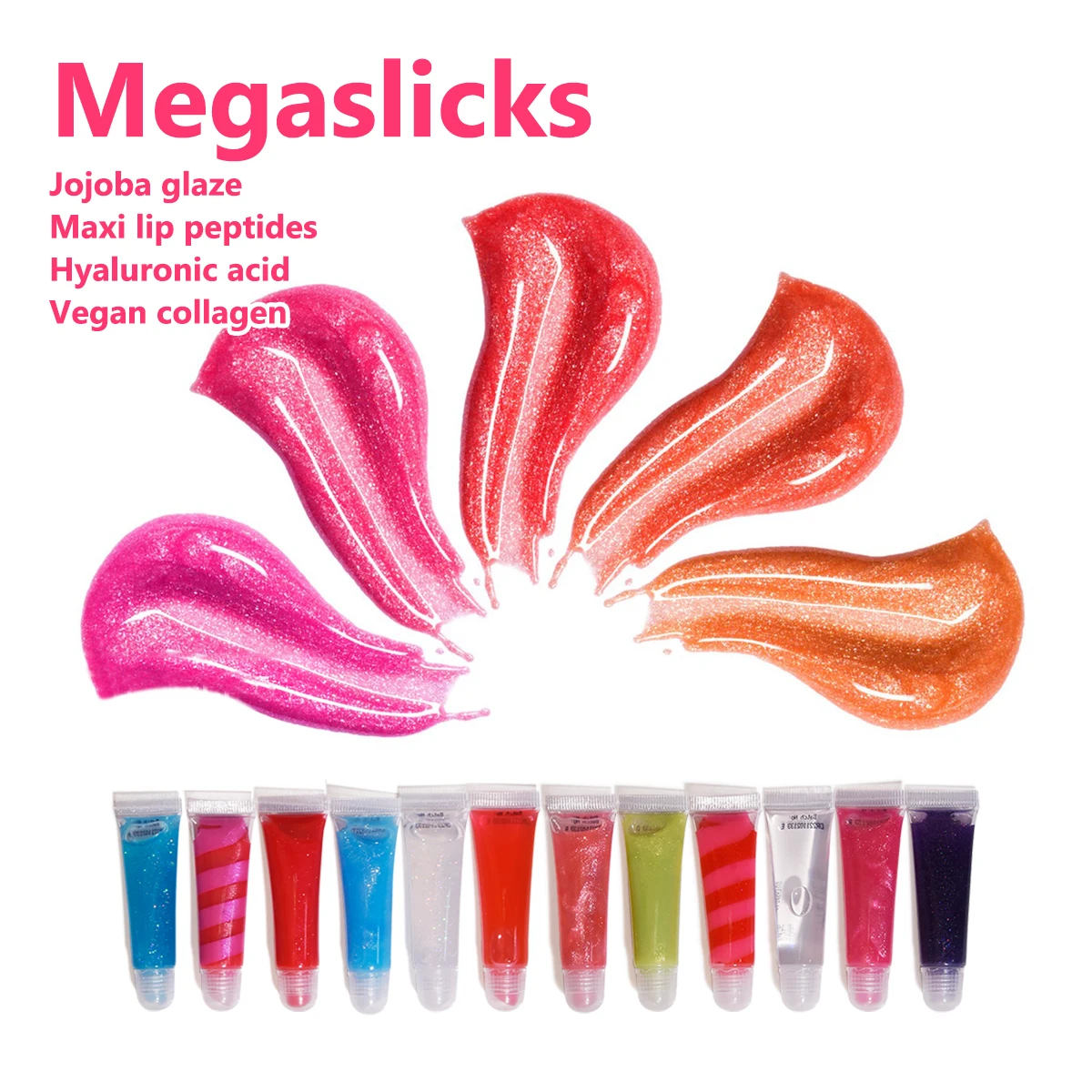 Lip Gloss with Key Chain Custom Logo Lip Gloss Tube Vendor Pouch Pencil Lip Gloss No Labels