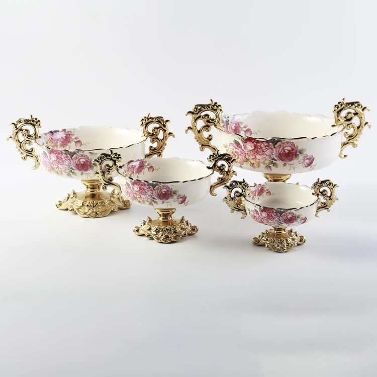 P:arty wedding gold luxury irregular ceramic bowls decorative