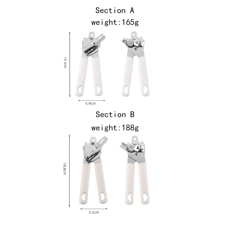 White Classic Multifunction Simple Creative Can Opener Beer Bottle Opener Can Hang Kitchen Tools