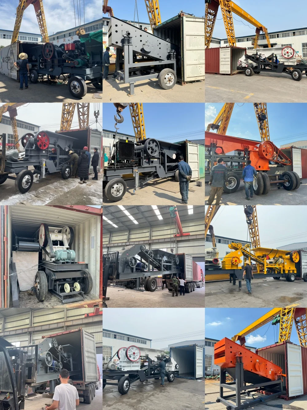 Manufacturer customized portable jaw crusher with vibrating feeder and belt conveyor