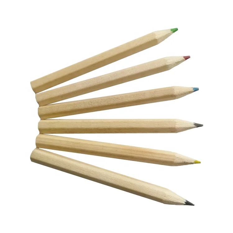 Factory 18 Years Free Sample Natural Wood School Supply Mini Color Pencil Set