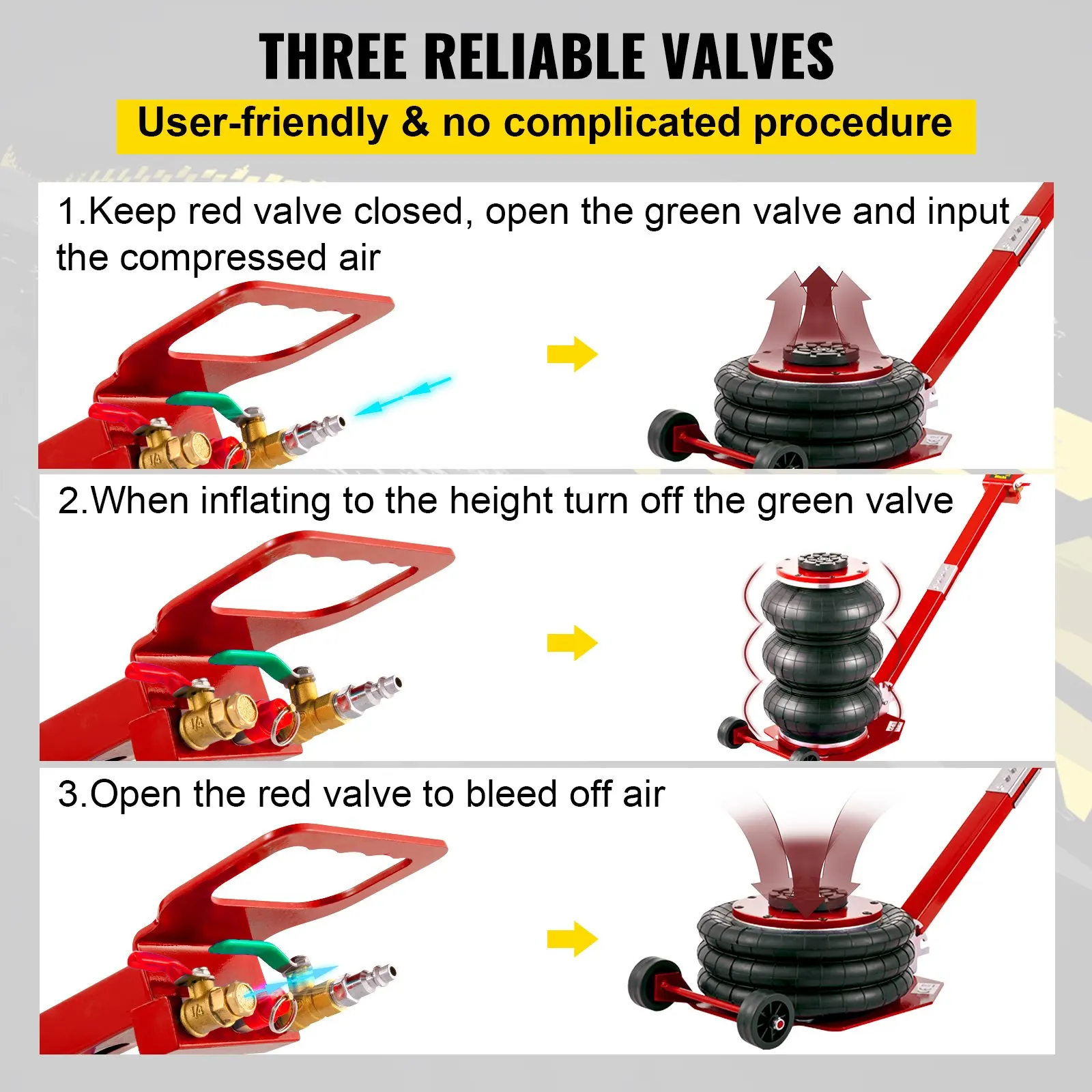 DAIXI Pneumatic Jack Quick Lift 3T, Car Repair Jacks and Floor Jacks, Folding Rod Fast Lifting, Quick Car Lifting Jack