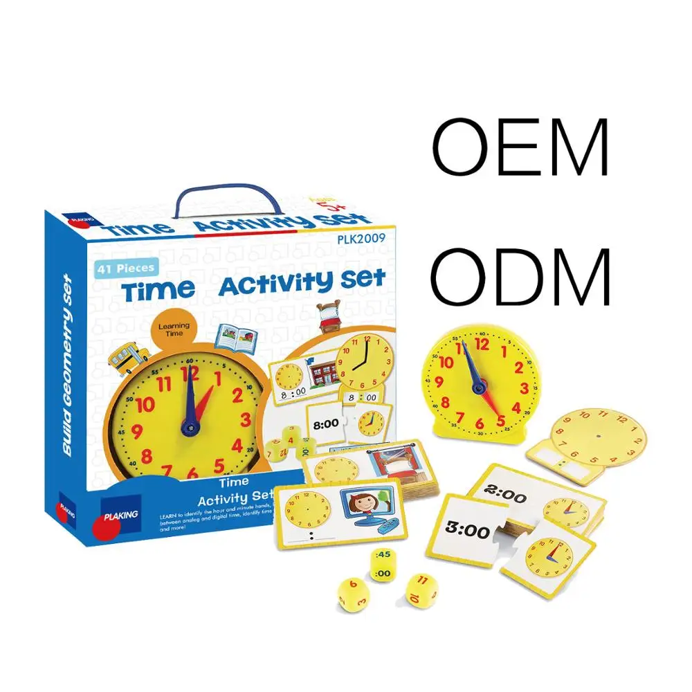 Time Activity Set, Early Educational Kit, Homeschool, Analog Clock, Tactile Learning, 41 Pieces, Ages 5+