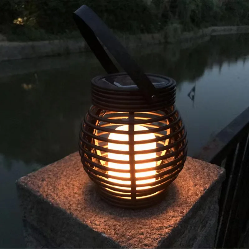 Solar frosted    rattan candle Powered Lamp for Outdoor Yard  lawn  garden   Decoration