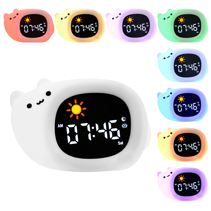 Wholesale Smart Kids LED Night Light Alarm Desk&table Clocks Beside Table Small Sleep Trainer Digital Clocks With White Noise