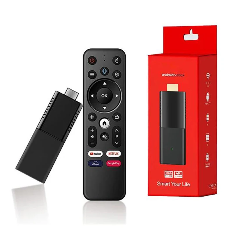 New Tv Stick With Android Tv 10 GT6 MINI IPTV YouTube Netflix stalker BT voice remote control