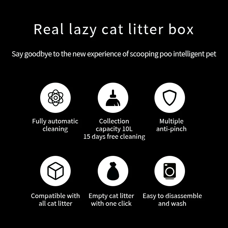 High Quality Automatic Cat Litter Box Support Factory Customization Cat Smart WiFi Electric Self Cleaning Litter Box