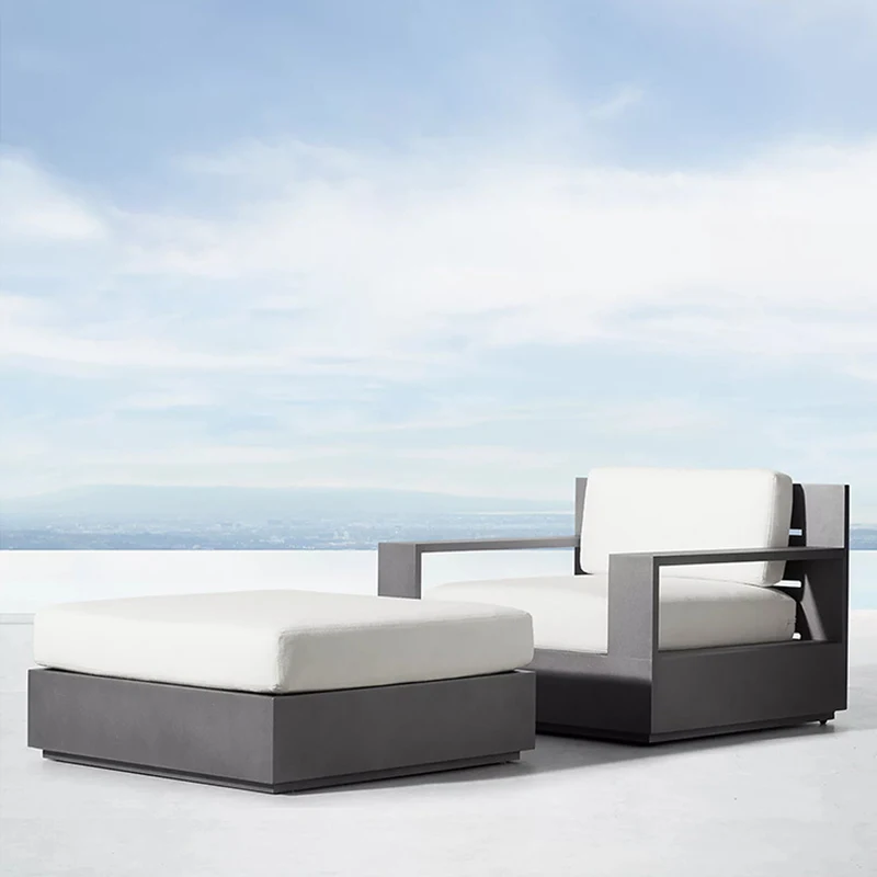 New outdoor aluminum alloy waterproof furniture with cushions living room balcony patio hotel Metal sofa set garden furniture