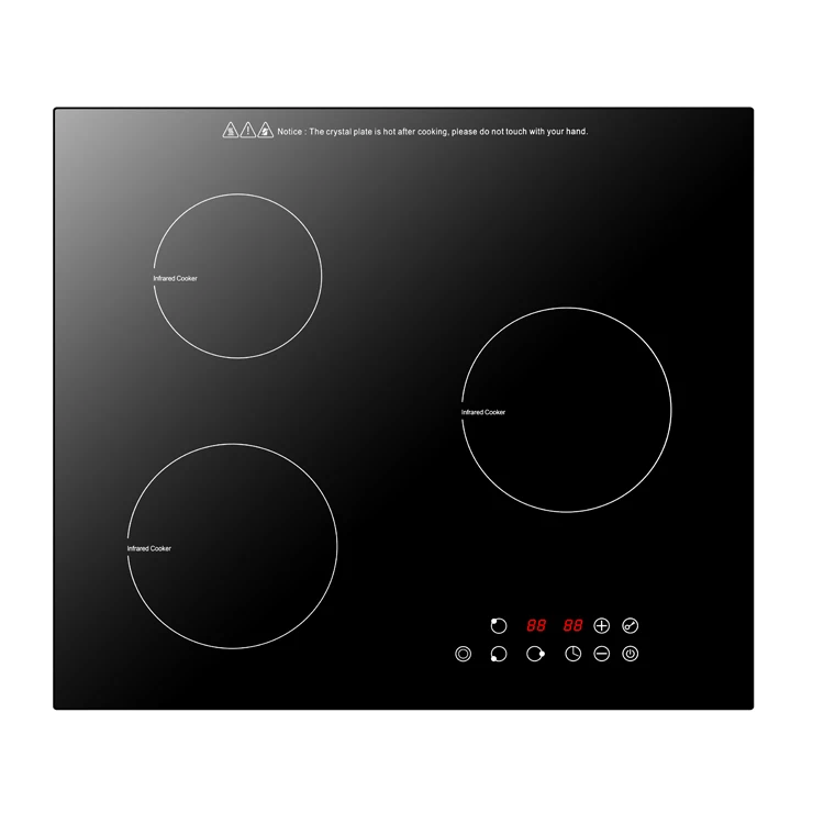 110V Electric Multifunction 3 Burners Induction Cooker With Crystal Plate