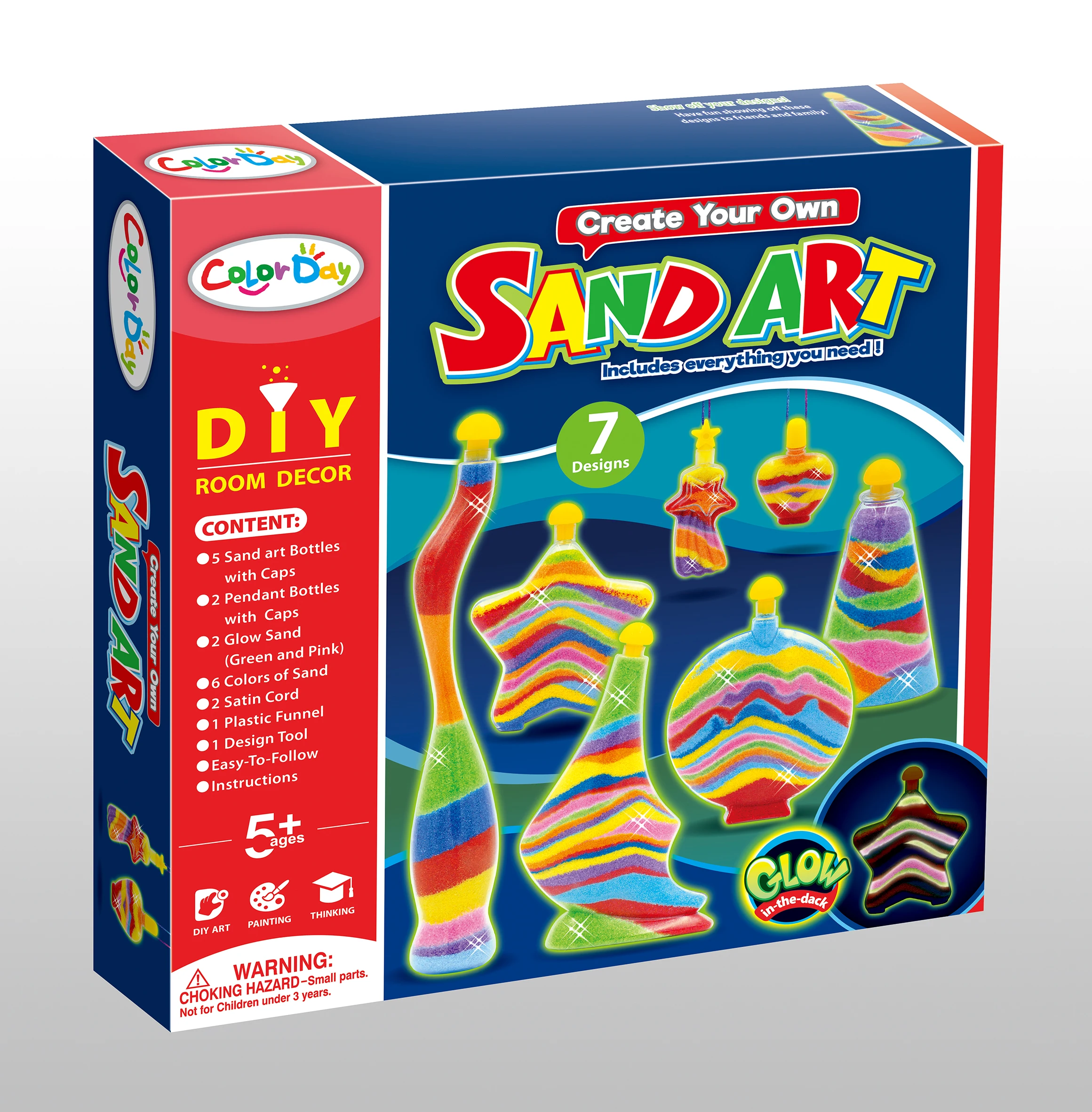 Create Your Own Colored Sand Art Kits - Includes Bottles, Funnel  Bags of Sand for Kids Arts & Crafts Birthday party