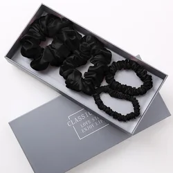 22mm 100% Satin Real Silk Hair Skinny Accessions  Elastic Hair Bands 4 Different Size Silk Scrunchie