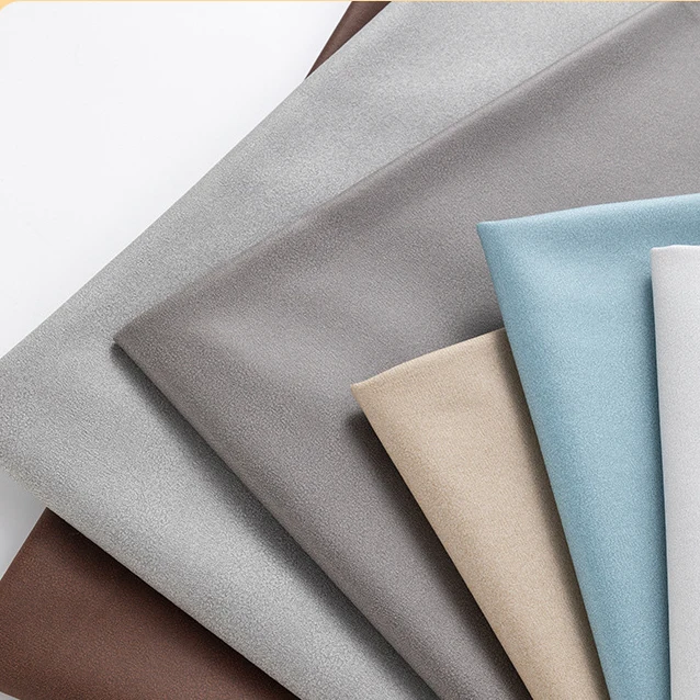 Soft 0.85 mm Imitation Suede Leather  Fabric Artificial Faux Synthetic PU Leather for Sofa Bags and Shoes Lining Sofa