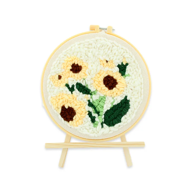 DIY Needle Punching Embroidery Kit for beginner Girl Animal Decoration Gift Diy Kit For Beginners With Yarn Poking Embroidery