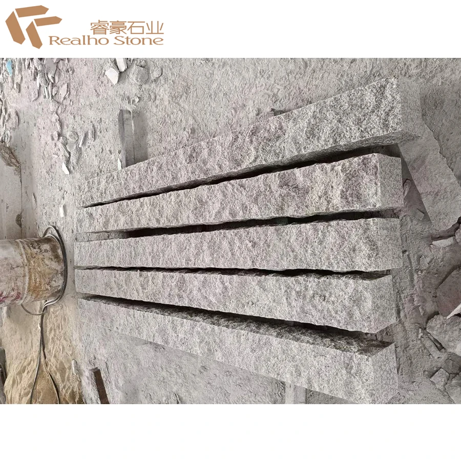 G682 Granite Stone With 6 Surfaces Split Granite Lamp Post