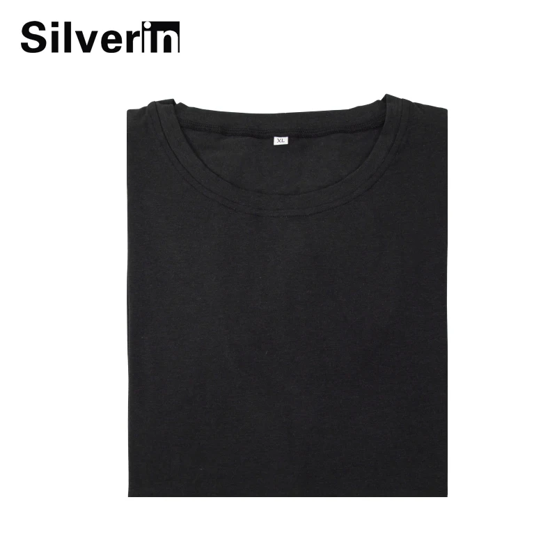 Comfortable antifungus deodorant sport men cotton t-shirt with pure silver fiber