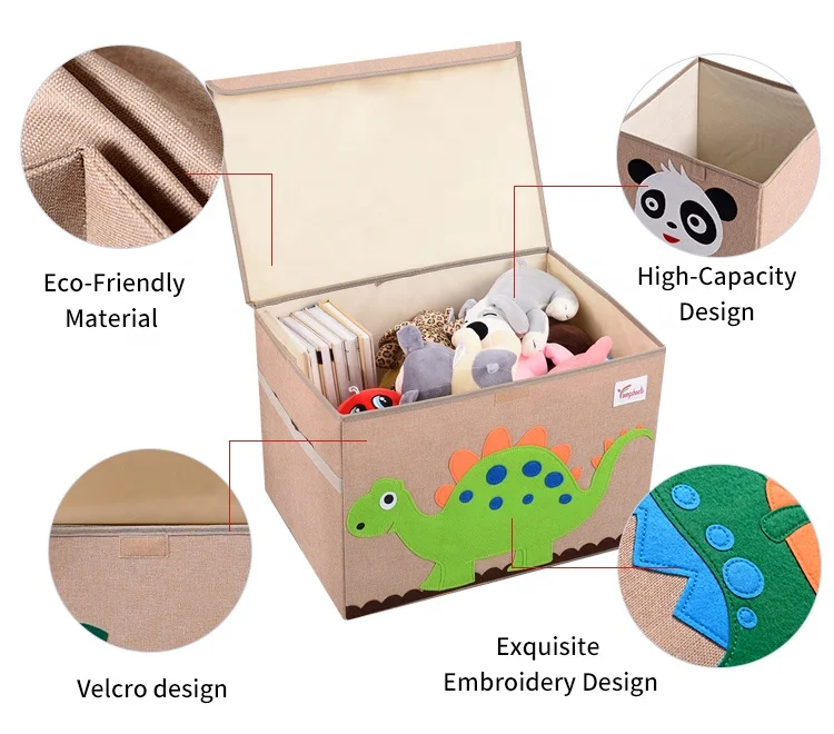 High Popularity Storage Boxes Fabric Toy Chest Storage Box With Lid For Laundry