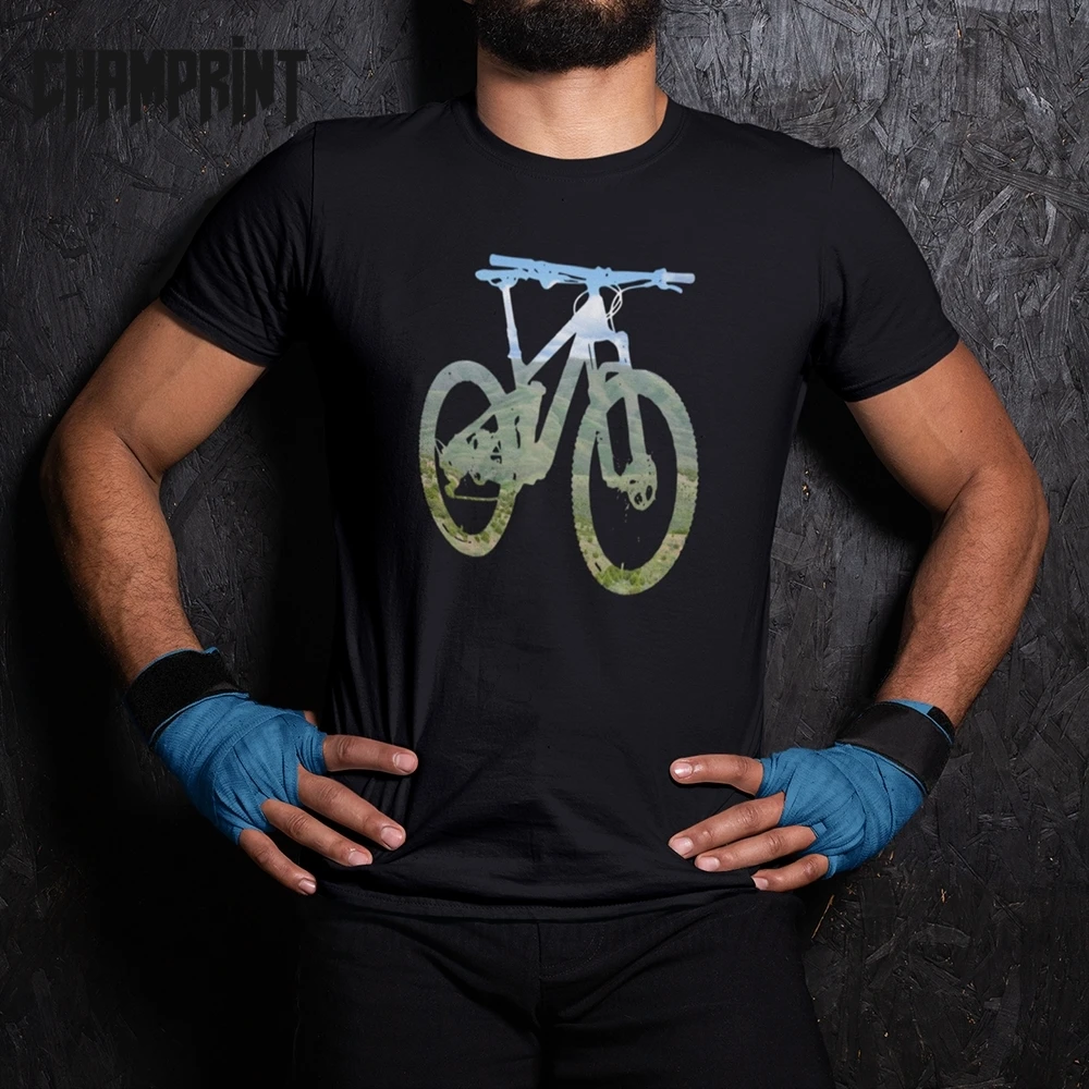 
Men Mountain Bike Mountain And Sky MTB Collection T Shirt 100% Cotton Clothing Vintage Short Sleeve Tees Plus Size T-Shirt 
