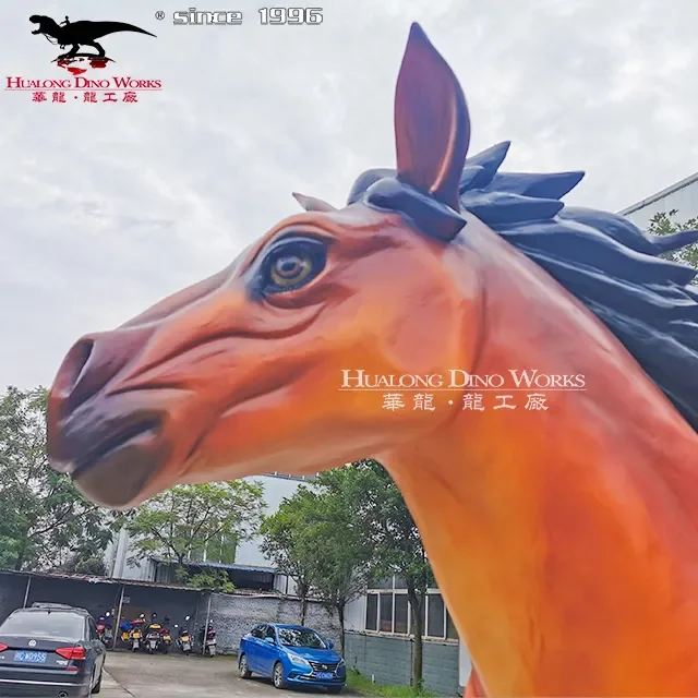 Amusement park funny life size animatronic animal ride electric horses ride