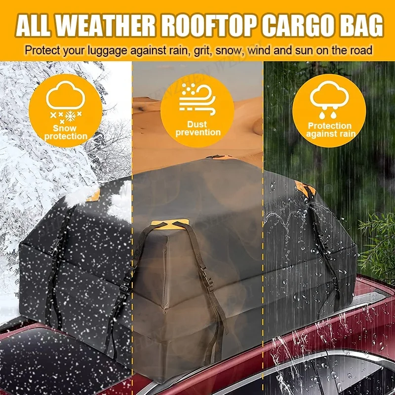 Car Rooftop Cargo Carrier Bag 15 Cubic Foot Car Rooftop Cargo Carrier Bag Outdoor Camping Roof Storage Bag For All Cars