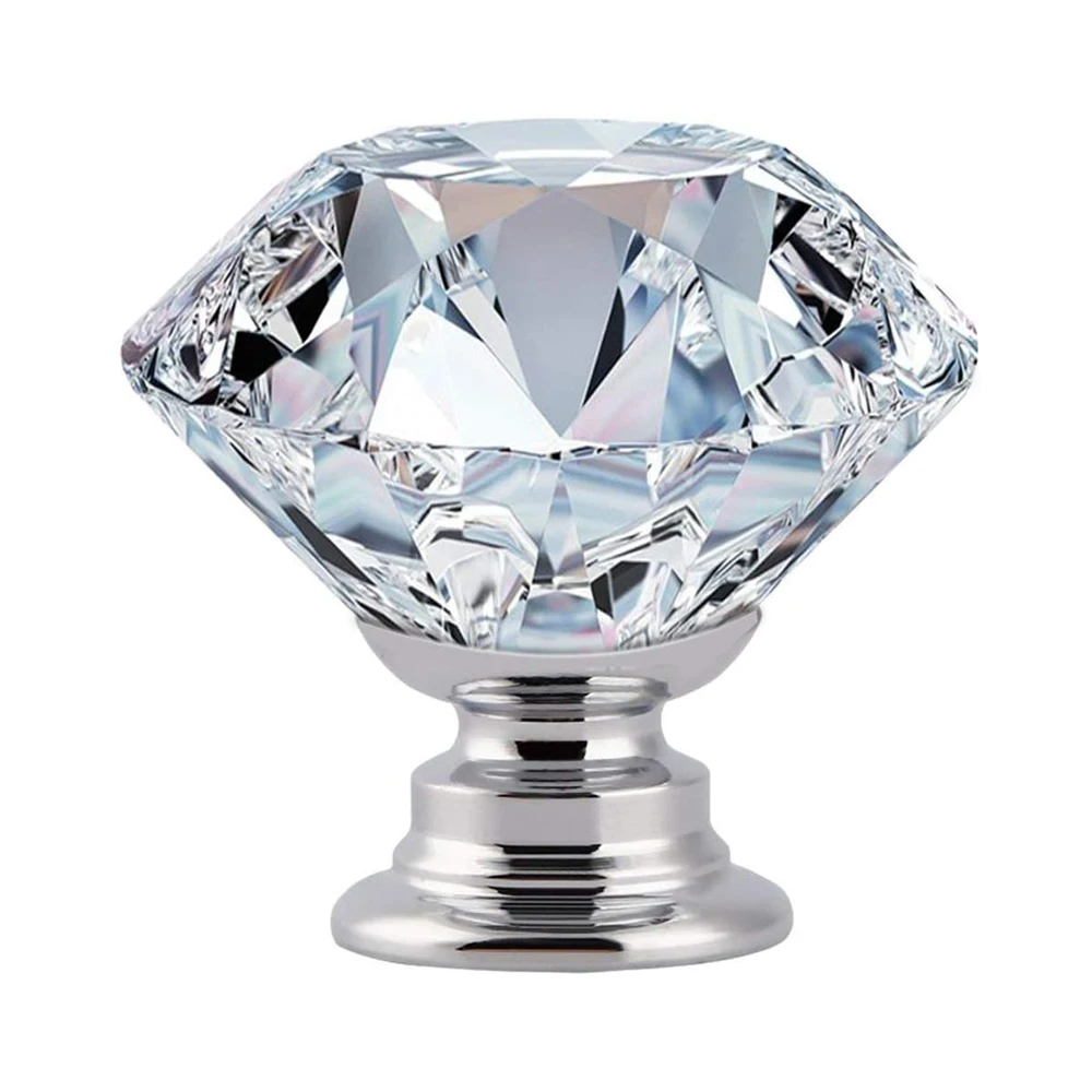 2023 Clear Diamond Furniture Drawer Handle Kitchen Cabinet Knobs Handles Exquisite and small glass teapot crystal handles
