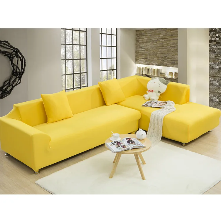 
Home Yellow Elastic Spandex Sofa Cover 