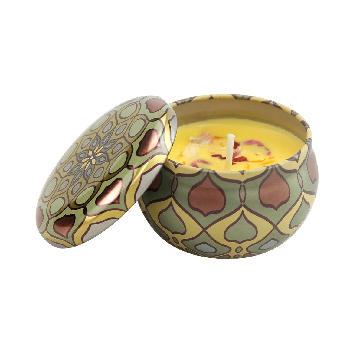 Wholesale Home Scented Gifts Candle Tin Scented Soy Wax Small Round Color  Wax Candles