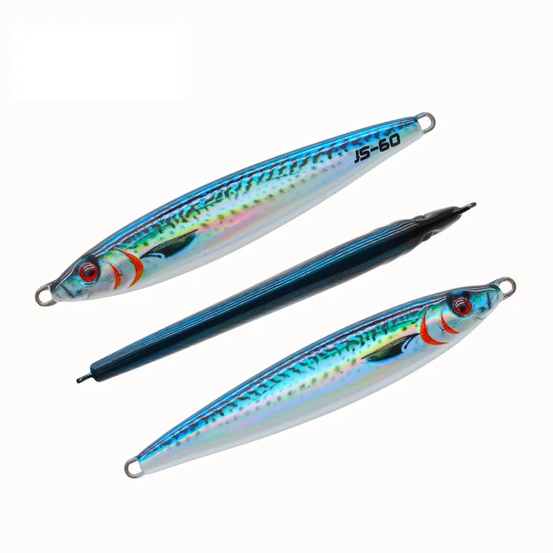 3D UV printed 30g/40g/60g spanish Mackerel fishing metal jig lure vertical slow fall pitch jigging jigbait