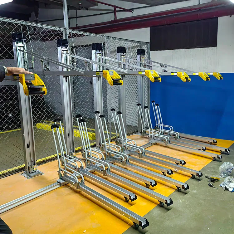 Lift Two Tier Bicycle Racks Vertical Parking Bike Double Rack With Lock Parking Lock