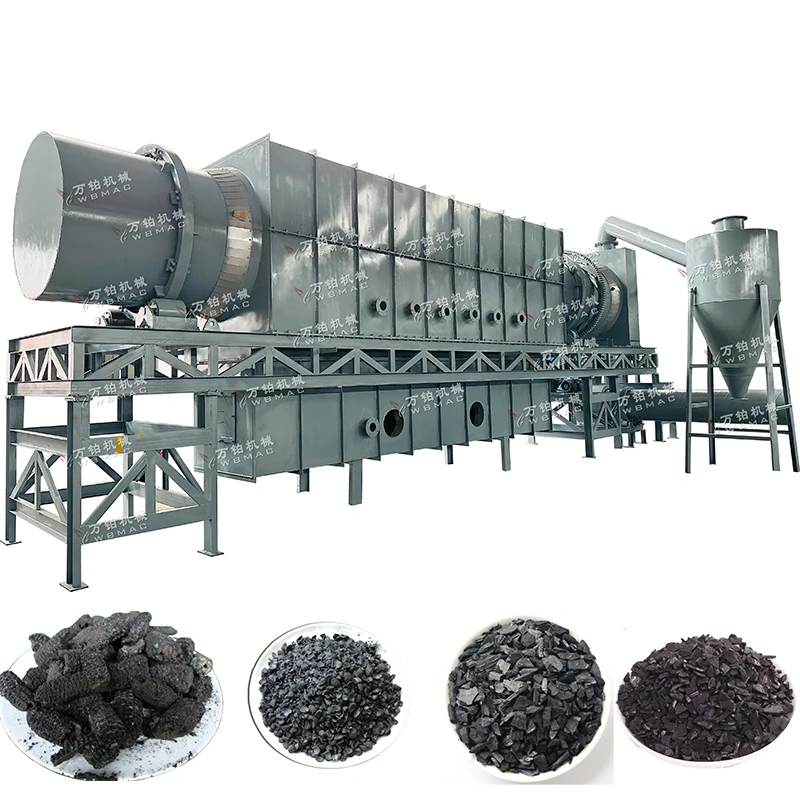 Small Horizontal Wood Airflow Carbonization Furnace Continuous environmental protection charring furnace