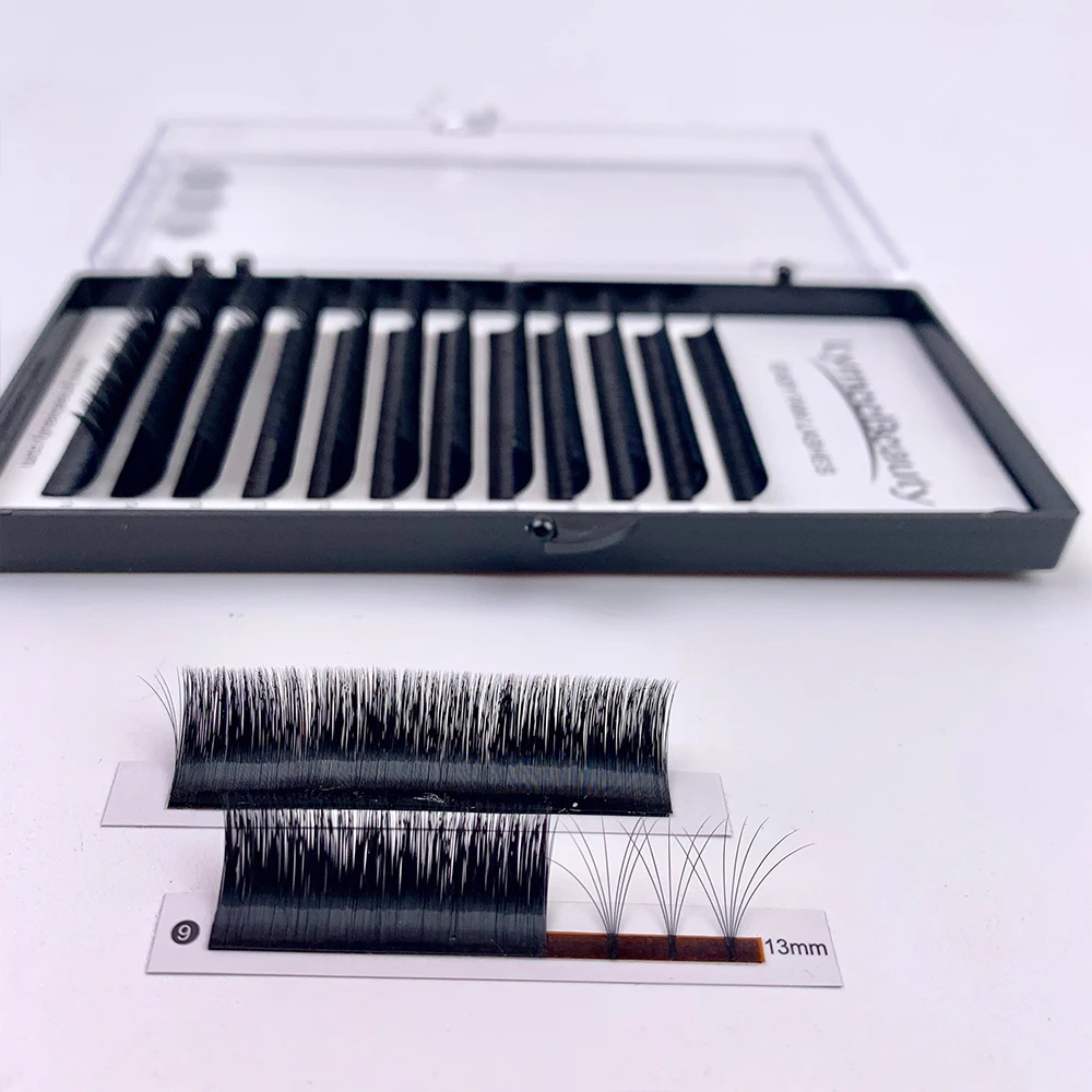 TDANCE PBT Silk Faux Mink Fast Blooming Eyelash Extension Factory Custom Logo Easy Fan Korea Best Korean PBT Fiber Natural Long