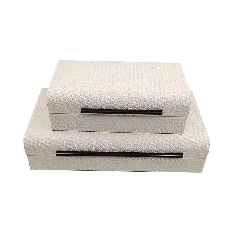 Modern luxury women velvet leather wood jewelry organizer decorative box