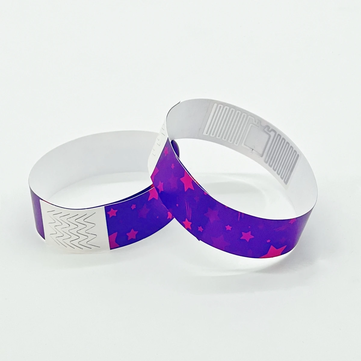 Custom Logo Printed Bracelet Waterproof Paper Tyvek RFID  Wristbands NFC function for Event Party Supplies ticker with chip