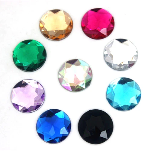 FACTORY SALE! Hot Sell Round Shape Acrylic Crystal With 2 Holes Sew On Flat Back Rhinestones For Dress