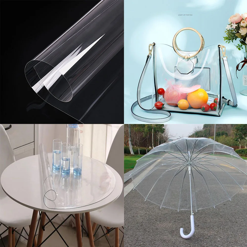 50*120CM Roll Clear Ultra-Transparent PVC Fabric Soft Glass Waterproof Crystal DIY Craft Decor Protective