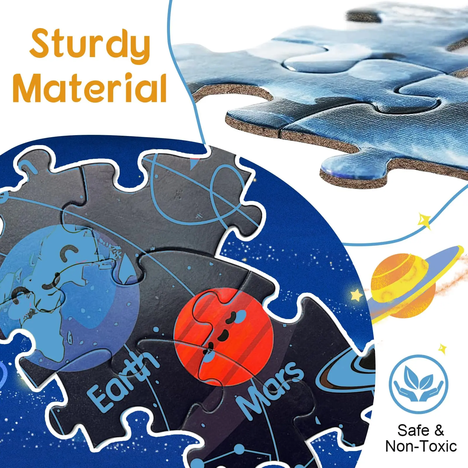 Solar System Planets Education Learning Kids Large Jigsaw Puzzles Toys Gift 70 Pieces Round Floor Puzzles