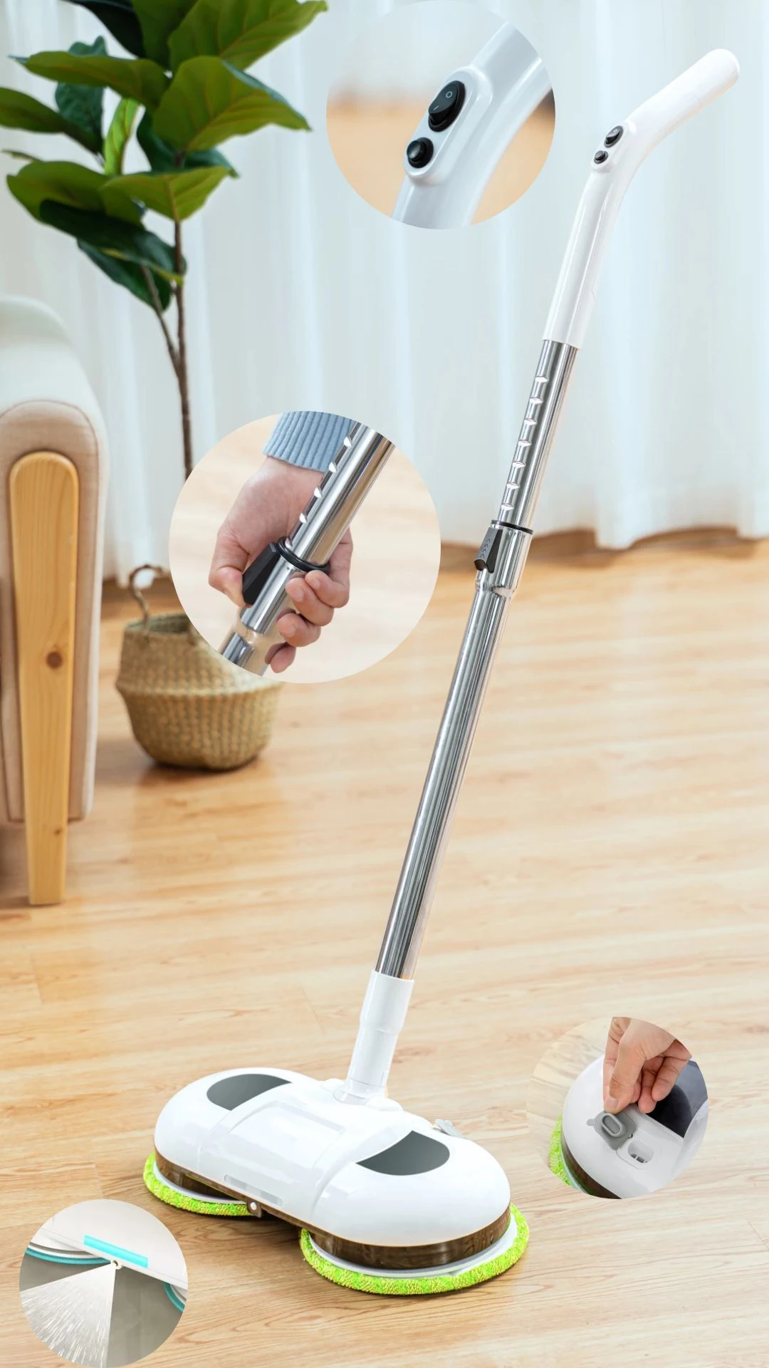 2022 New Design wireless smart magic electric spray mop electric mop machine cordless floor cleaning machine high spin mode