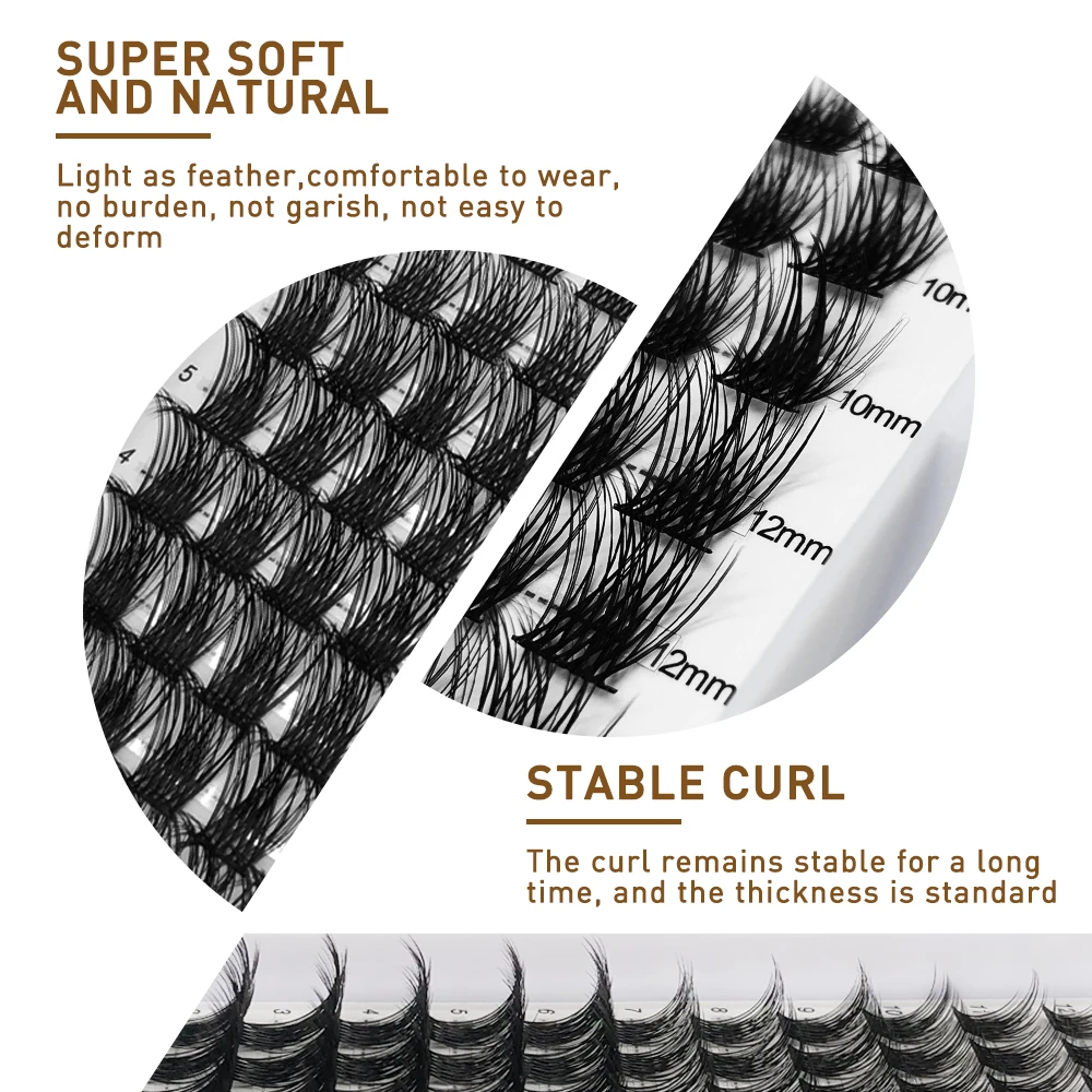 Wholesale Diy Lash Extensions Small Cluster Natural False Eyelashes Wispy Fluffy Grafting Segmented Cluster Lash Bond And Seal