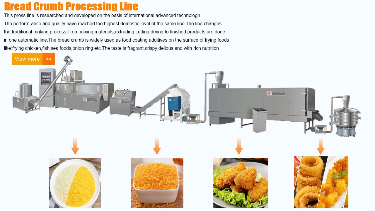Hot sale industrial bread crumbs snack food bread crumbs making machine production line