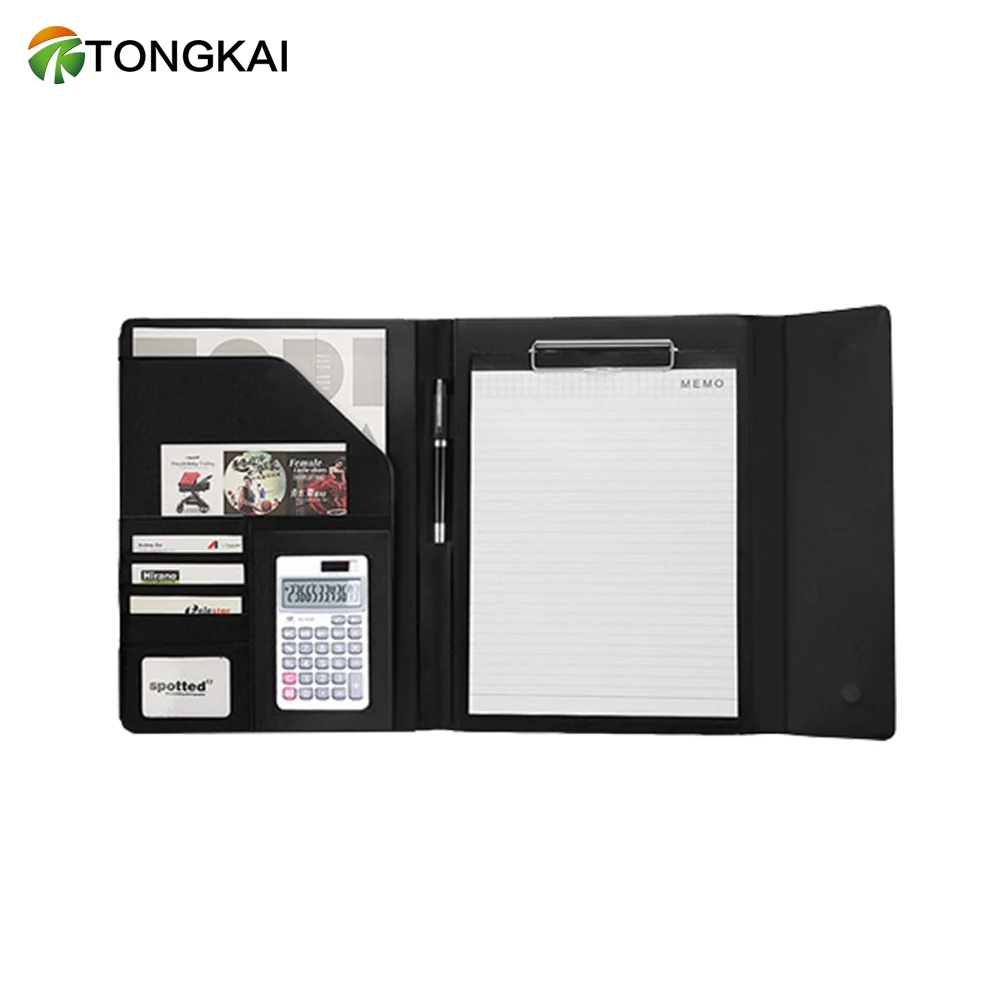 A4 leather compendium business folder custom padfolio portfolio