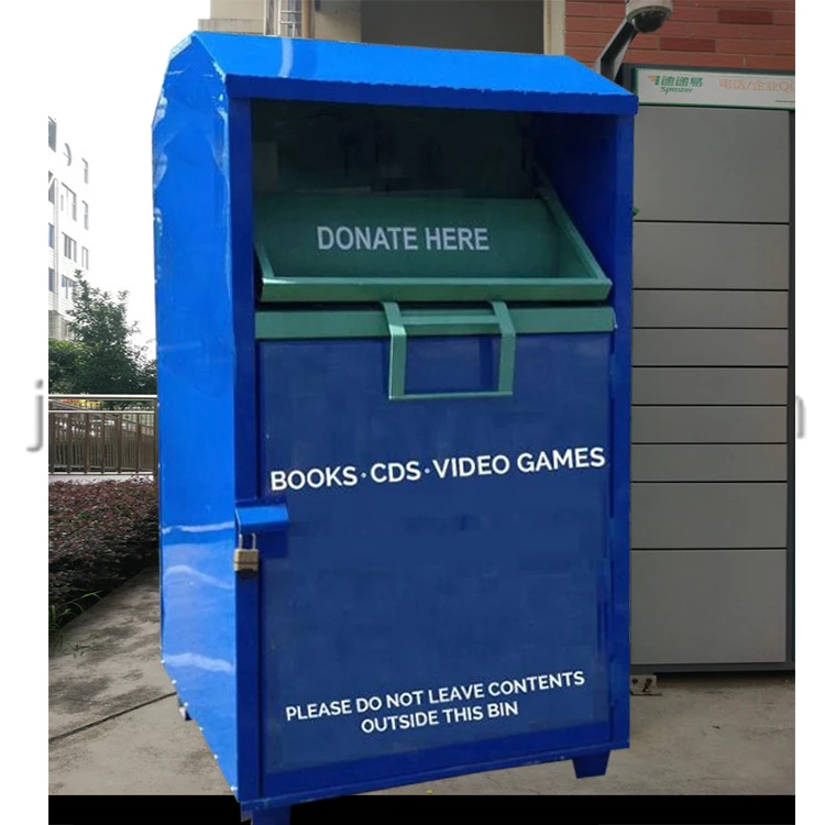 #1004 Large Volume  Outdoor Recycling Garbage Bin Steel with Lockable door and chute